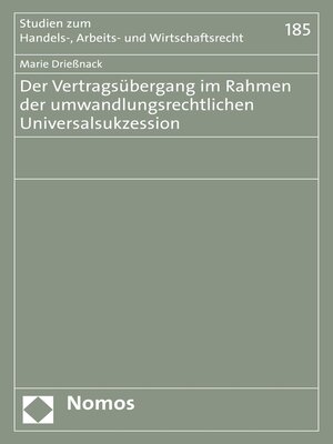 cover image of Der Vertragsübergang im Rahmen der umwandlungsrechtlichen Universalsukzession
